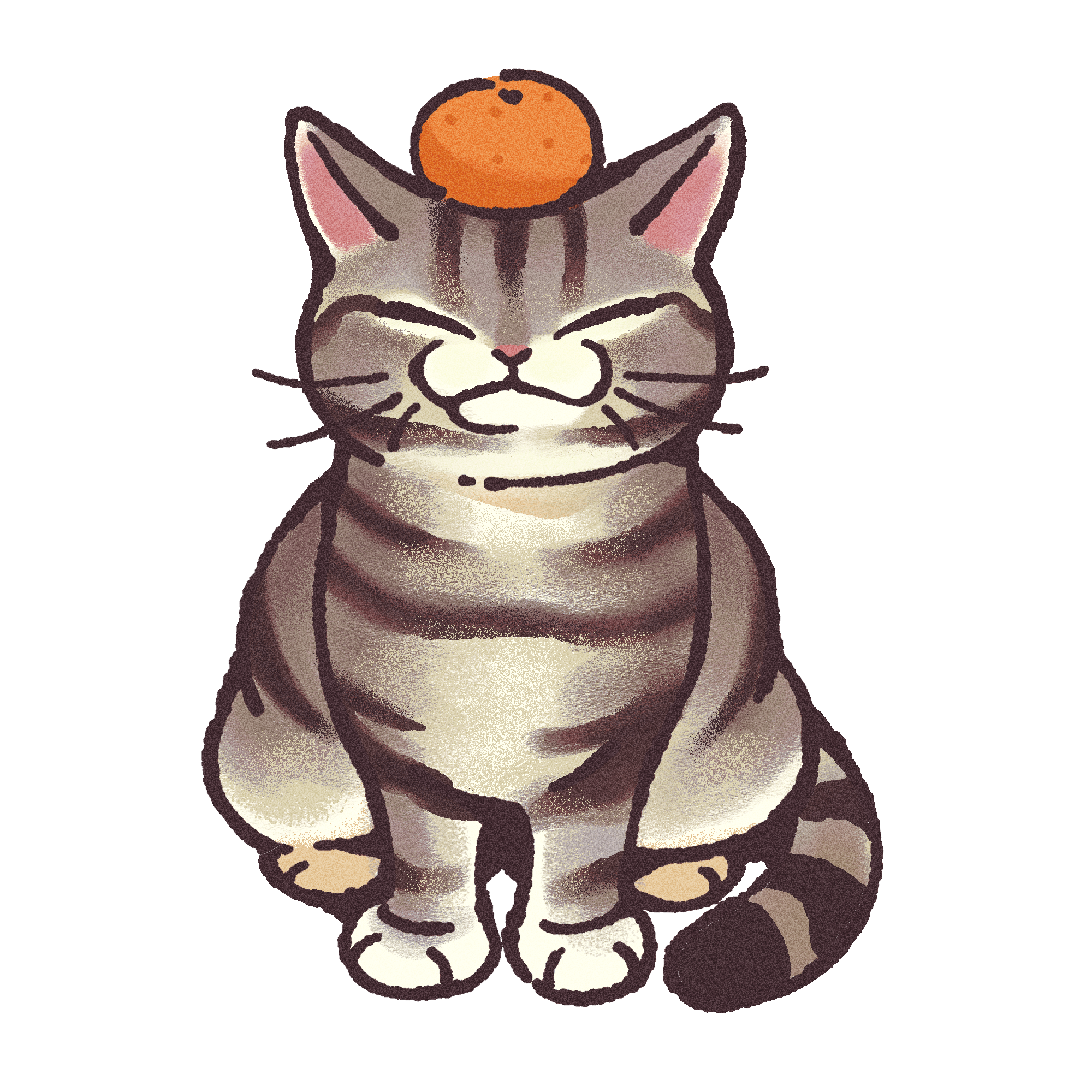 Tabby With Orange Sticker