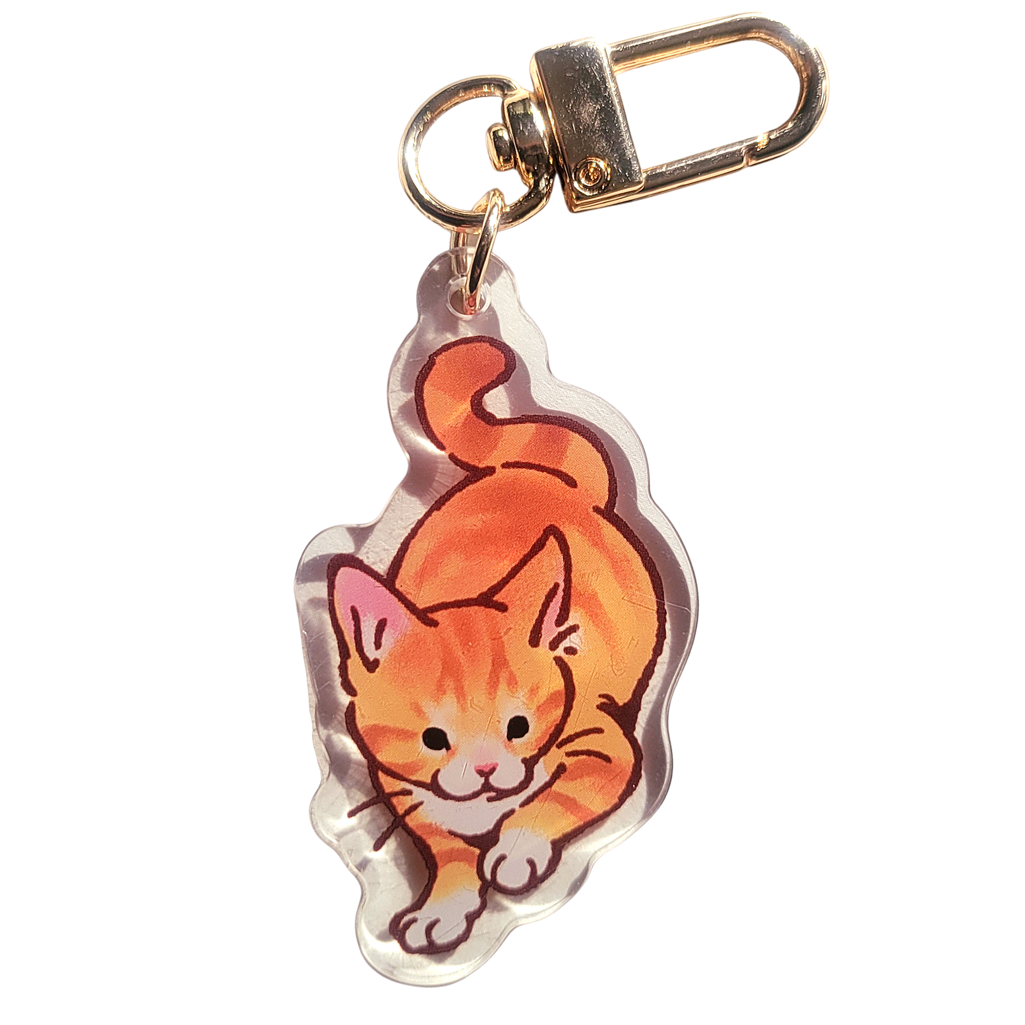 Orange Tabby Cat Acrylic Charm