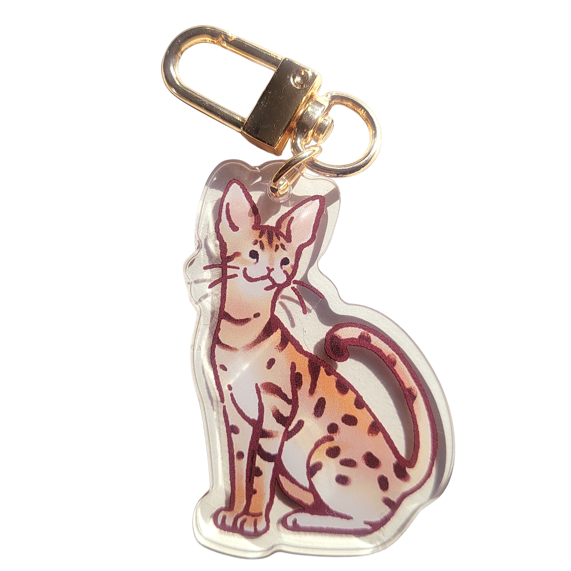 Savannah Cat Acrylic Charm