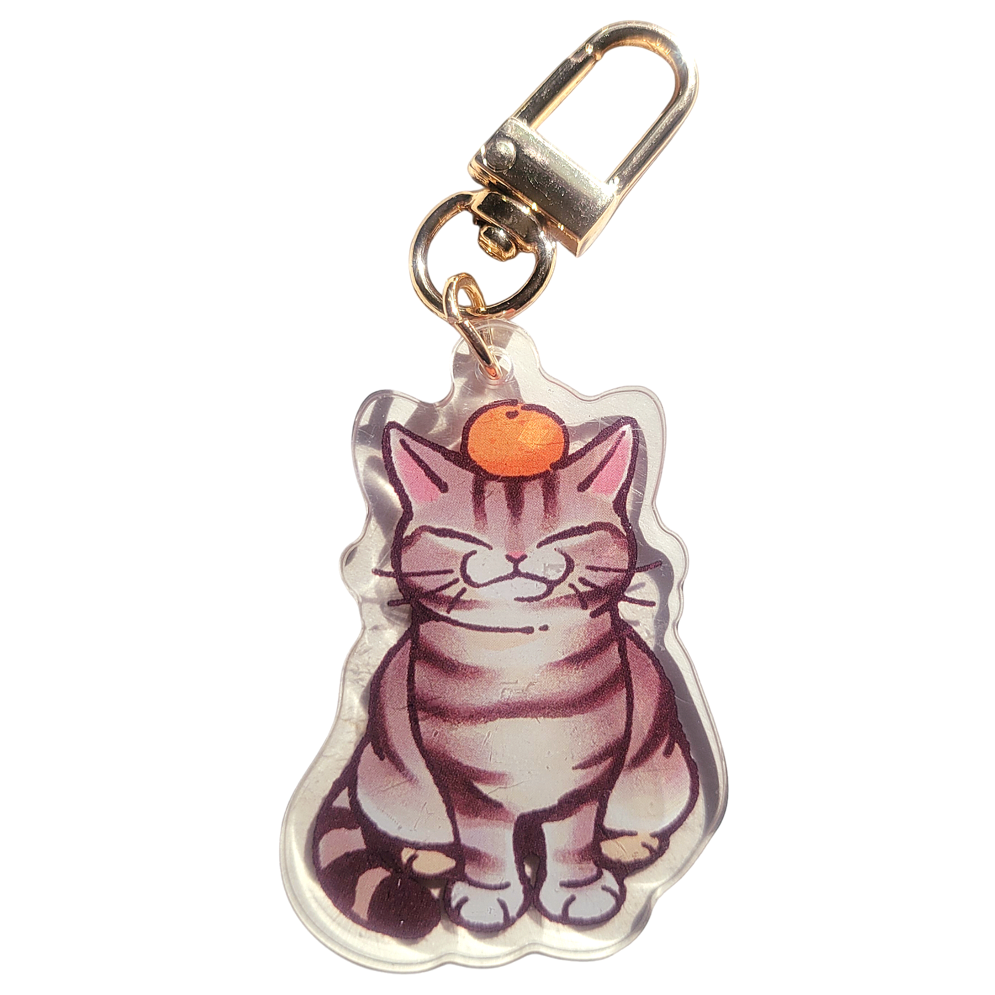 Tabby With Orange Acrylic Charm